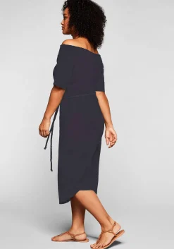 Kleid mit Bindeband und Carmenausschnitt