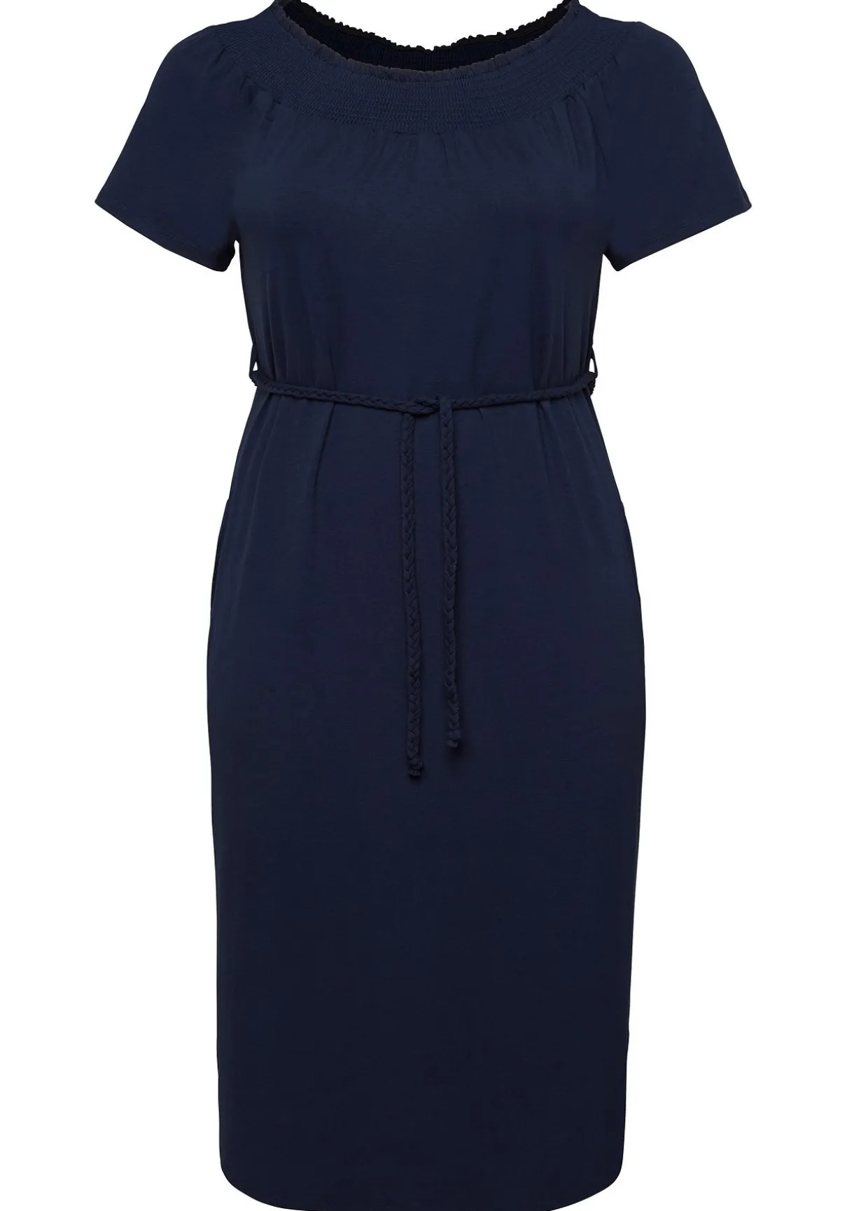 Kleid mit Bindeband und Carmenausschnitt