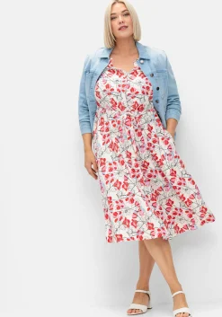 Kleid mit Blütenprint und Taillen-Tunnelzug