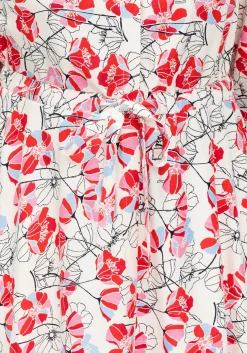 Kleid mit Blütenprint und Taillen-Tunnelzug