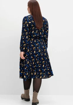 Kleid mit Blumendruck, aus Viskose-Twill