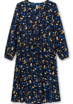 Kleid mit Blumendruck, aus Viskose-Twill