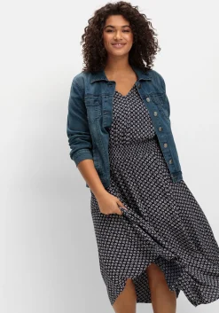 Kleid mit Blumenprint und Smokbund