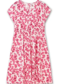 Kleid mit Blumenprint und Smokbund