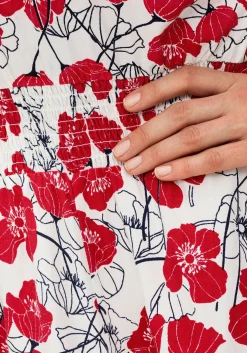 Kleid mit Blumenprint und Smokbund