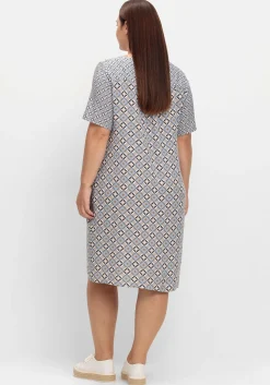 Kleid mit Grafikprint und Tunika-Ausschnitt