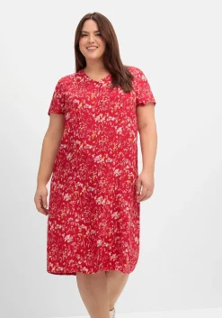 Kleid mit Knopfleiste und Blumendruck