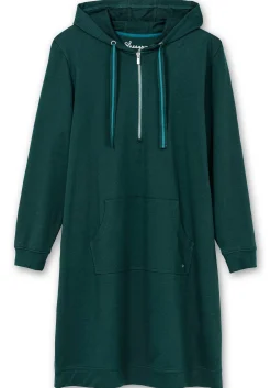 Kniefreies Kapuzensweatkleid mit Kängurutasche