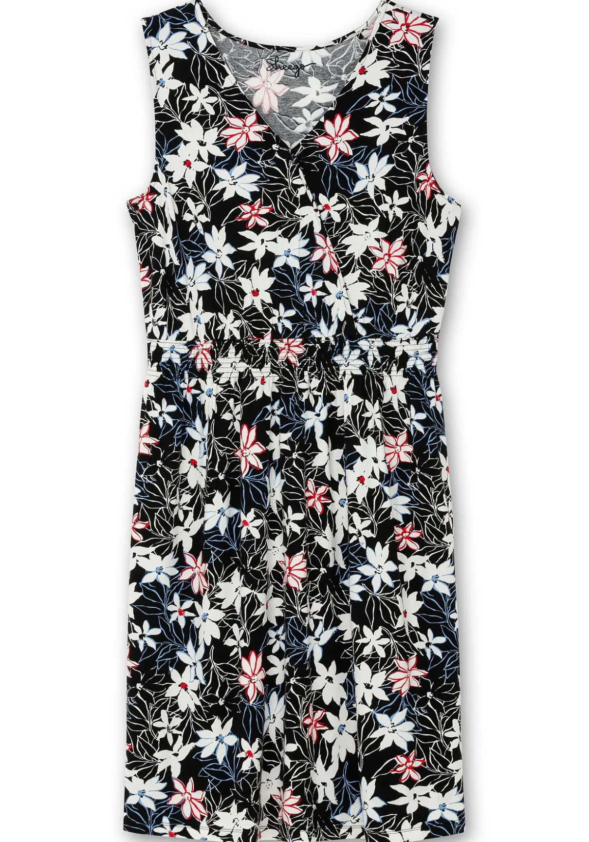 Knielanges Jerseykleid in Wickeloptik