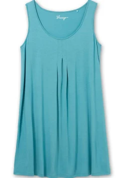 Knielanges Strandkleid mit Kellerfalte vorn