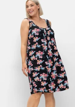 Knielanges Strandkleid mit Kellerfalte vorn