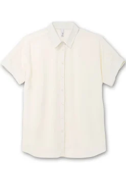 Kurzarmbluse mit überschnittenen Schultern