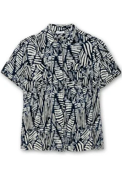 Kurzarm-Hemdbluse mit Alloverdruck