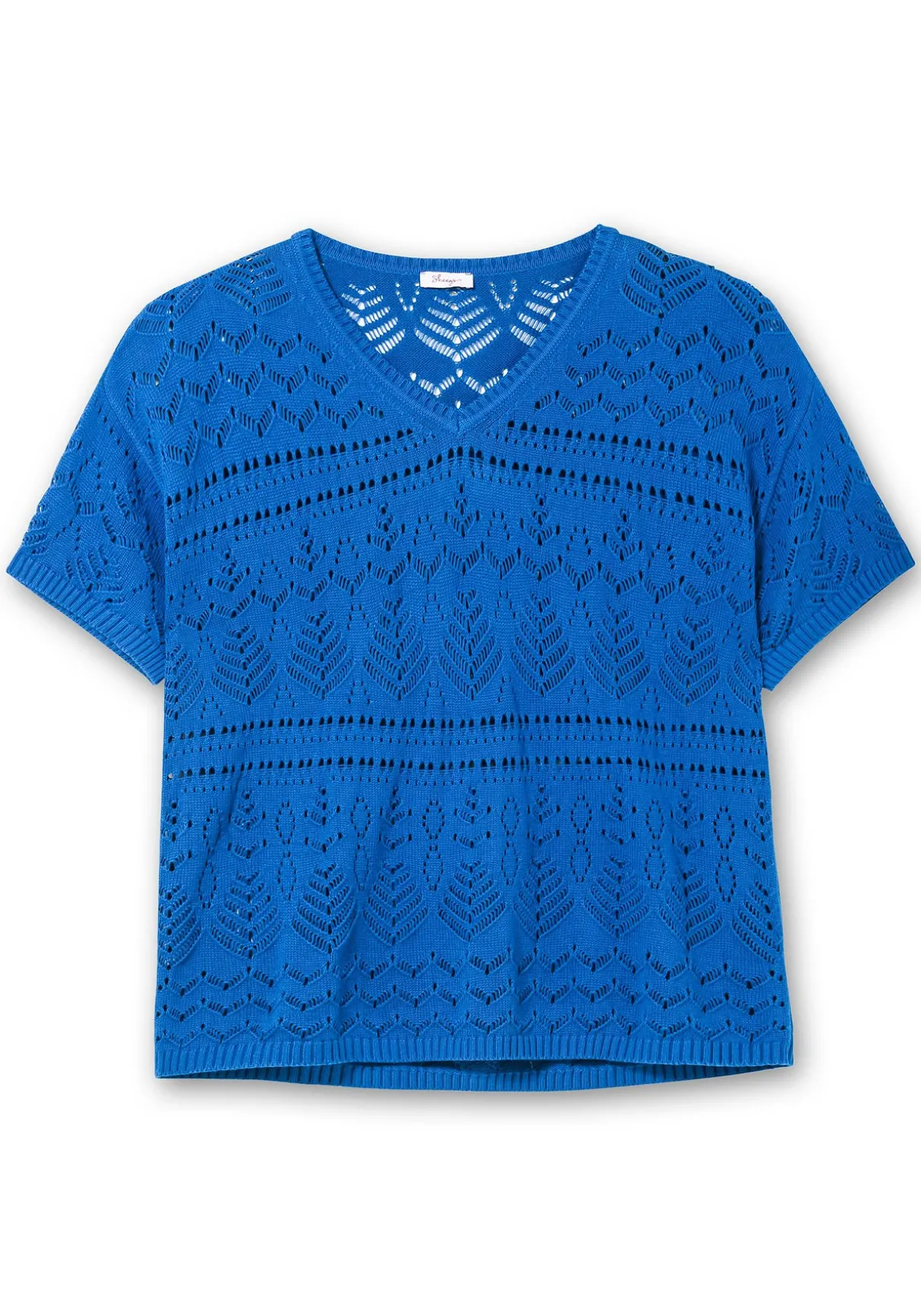 Kurzarm-Pullover im Ajourstrick, in Oversize-Form