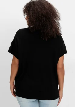 Kurzarm-Pullover mit Jacquard-Streifen