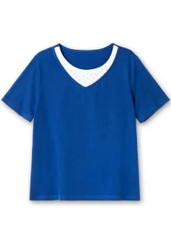 Kurzarmshirt in Layeroptik mit Ziernieten