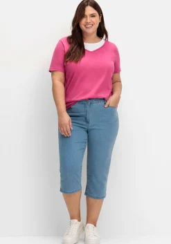 Kurzarmshirt in Layeroptik mit Ziernieten