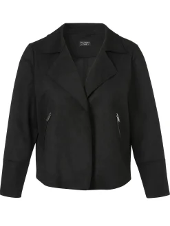 Kurze Bikerjacke in offener Form, mit Reverskragen