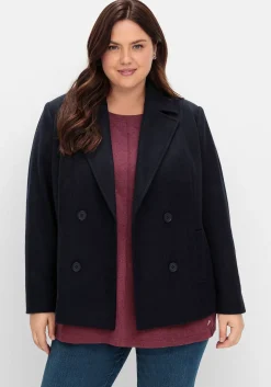 Kurze Cabanjacke mit Reverskragen und Wollanteil