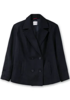 Kurze Cabanjacke mit Reverskragen und Wollanteil