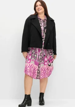 Kurze Jacke mit breitem Reverskragen