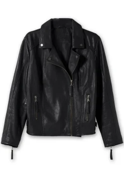 Kurze Lederjacke aus Lammnappa, im Biker-Stil