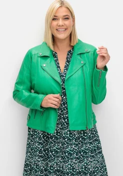 Kurze Lederjacke aus Lammnappa, im Biker-Stil