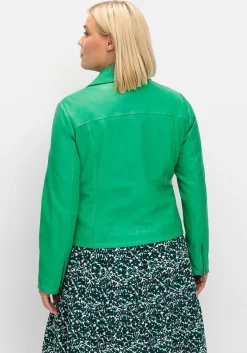 Kurze Lederjacke aus Lammnappa, im Biker-Stil