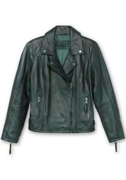 Kurze Lederjacke aus Lammnappa, im Biker-Stil
