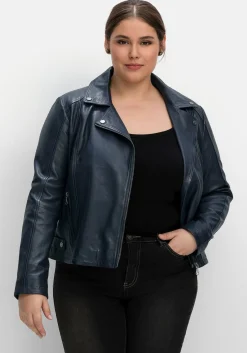 Kurze Lederjacke aus Lammnappa, im Biker-Stil