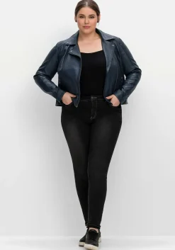 Kurze Lederjacke aus Lammnappa, im Biker-Stil