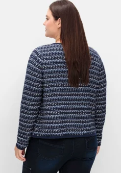 Kurze Strickjacke im Strukturstrick, mit Effektgarn