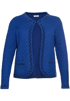 Kurze Trachten-Strickjacke mit Zierborte