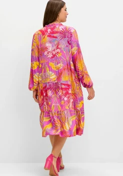 Kurzes Kaskadenkleid mit Alloverdruck