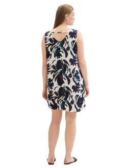 Kurzes ärmelloses Kleid mit Blumenprint