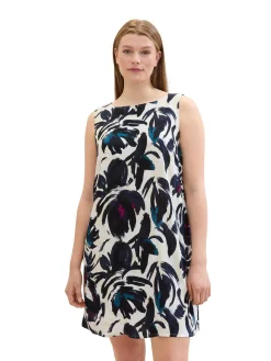Kurzes ärmelloses Kleid mit Blumenprint