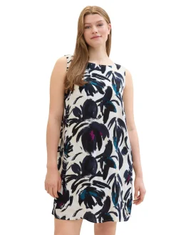 Kurzes ärmelloses Kleid mit Blumenprint