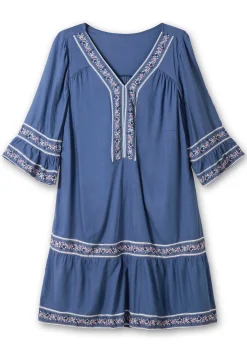 Kurzes Tunikakleid mit Zierband-Details