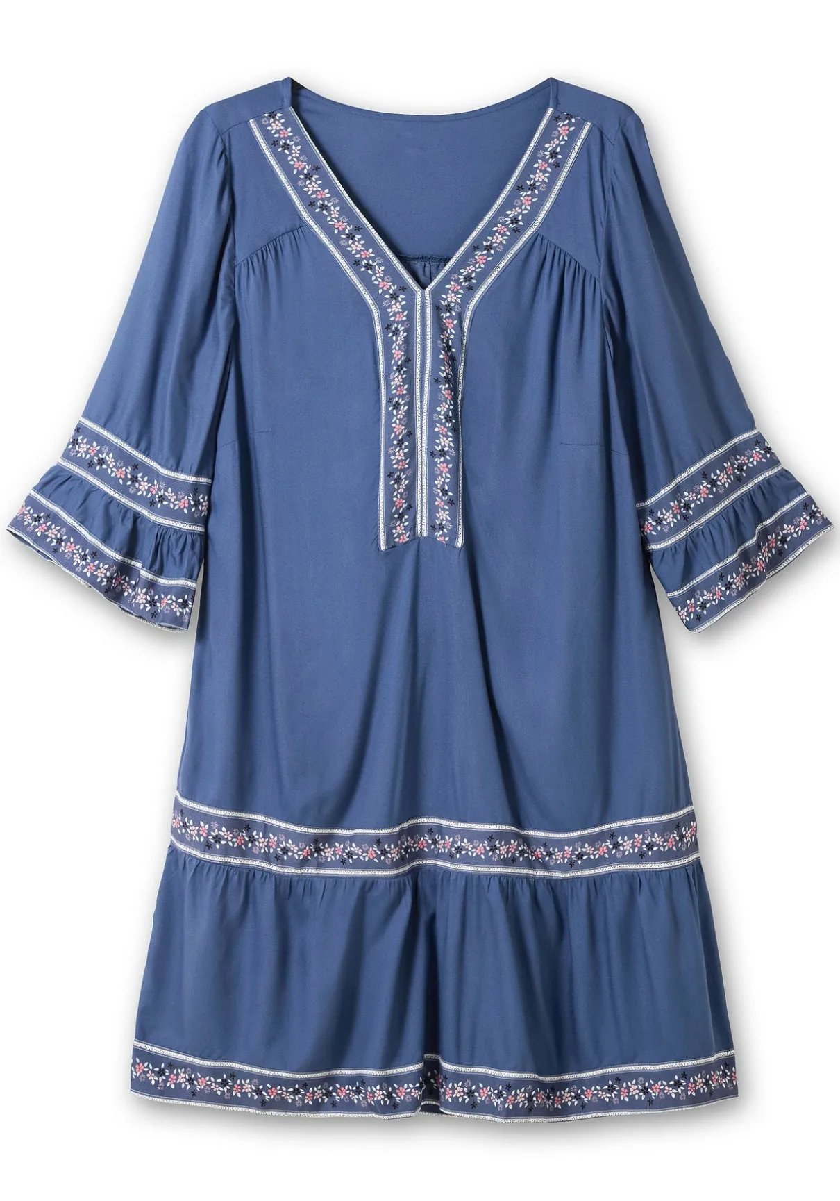 Kurzes Tunikakleid mit Zierband-Details