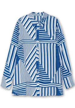 Langarmbluse im Mustermix mit Hemdkragen