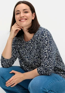 Langarmshirt aus Jersey mit Minimalprint