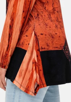 Langarmshirt im Ethno-Stil, mit Zipfelsaum