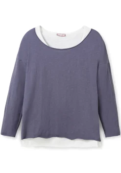 Langarmshirt im Layeringlook, mit Rollkanten