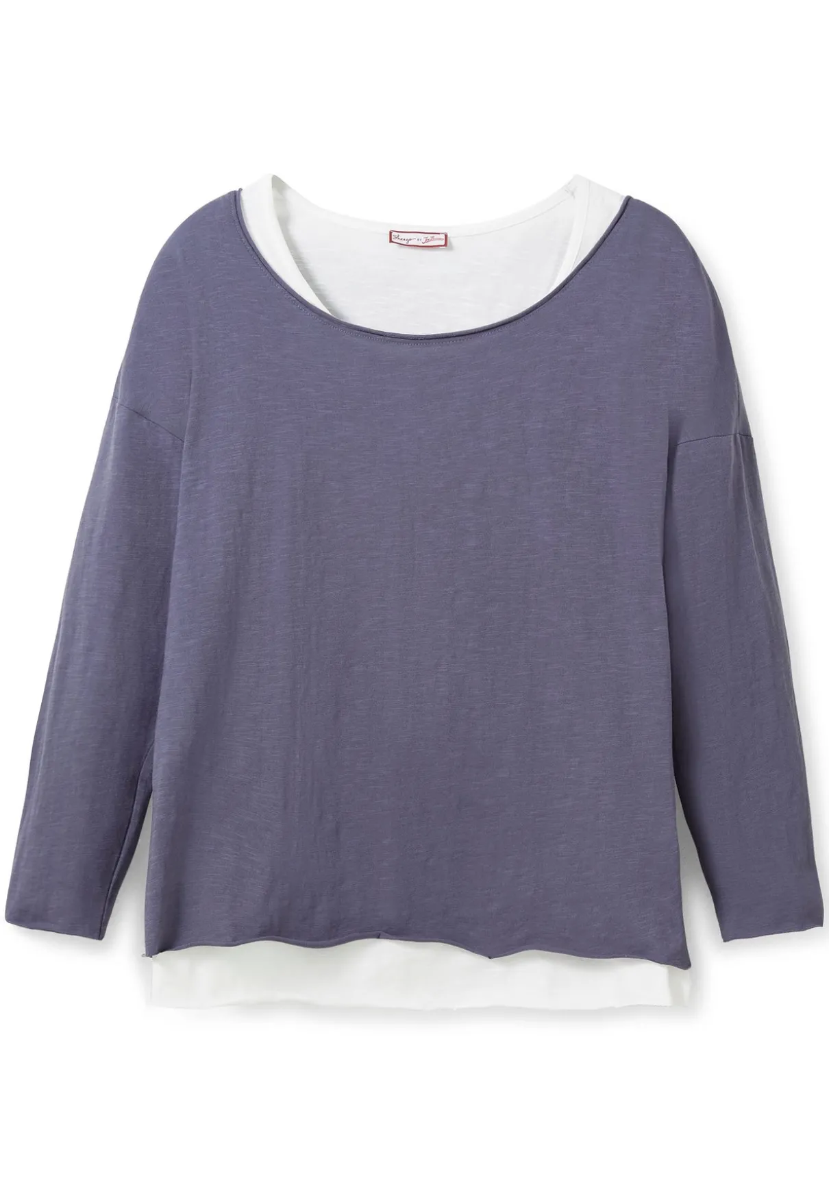 Langarmshirt im Layeringlook, mit Rollkanten