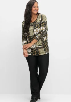 Langarmshirt im Patchwork-Mustermix