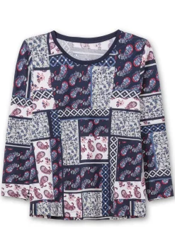 Langarmshirt im Patchwork-Mustermix