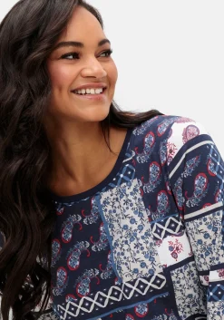 Langarmshirt im Patchwork-Mustermix