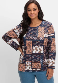 Langarmshirt im Patchwork-Mustermix