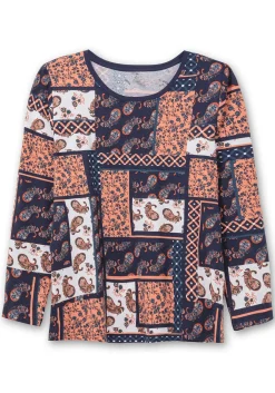 Langarmshirt im Patchwork-Mustermix