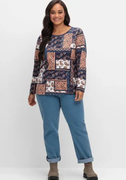 Langarmshirt im Patchwork-Mustermix